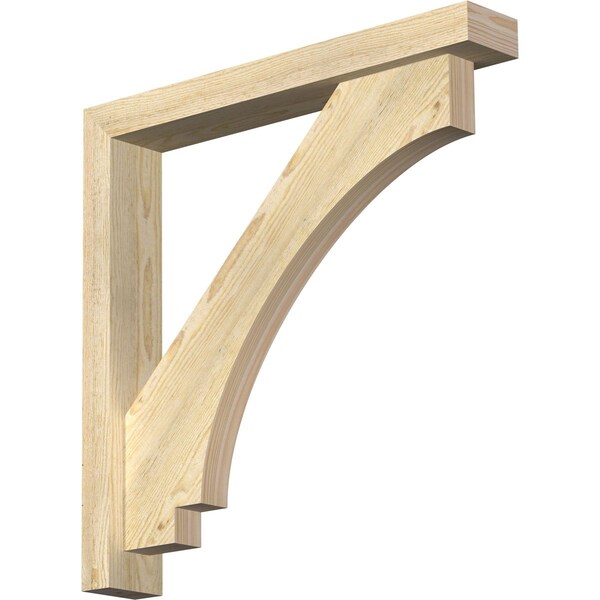 Ekena Millwork Imperial Block Rough Sawn Bracket w/ Offset Brace, Douglas Fir, 4"W x 26"D x 26"H BKT0402X26X26IMP05RDF - main